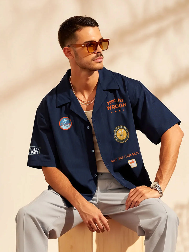 Pointless Navy Resort Collar Shirt
