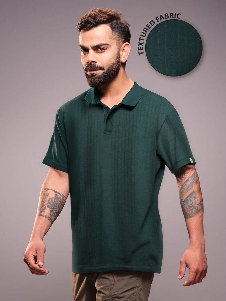 Bold Green Oversized Polo T-Shirt