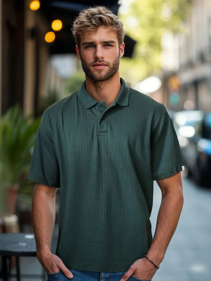 Bold Green Oversized Polo T-Shirt