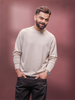 Solid Comfort Fit Full Sleeve Sweater | Beige