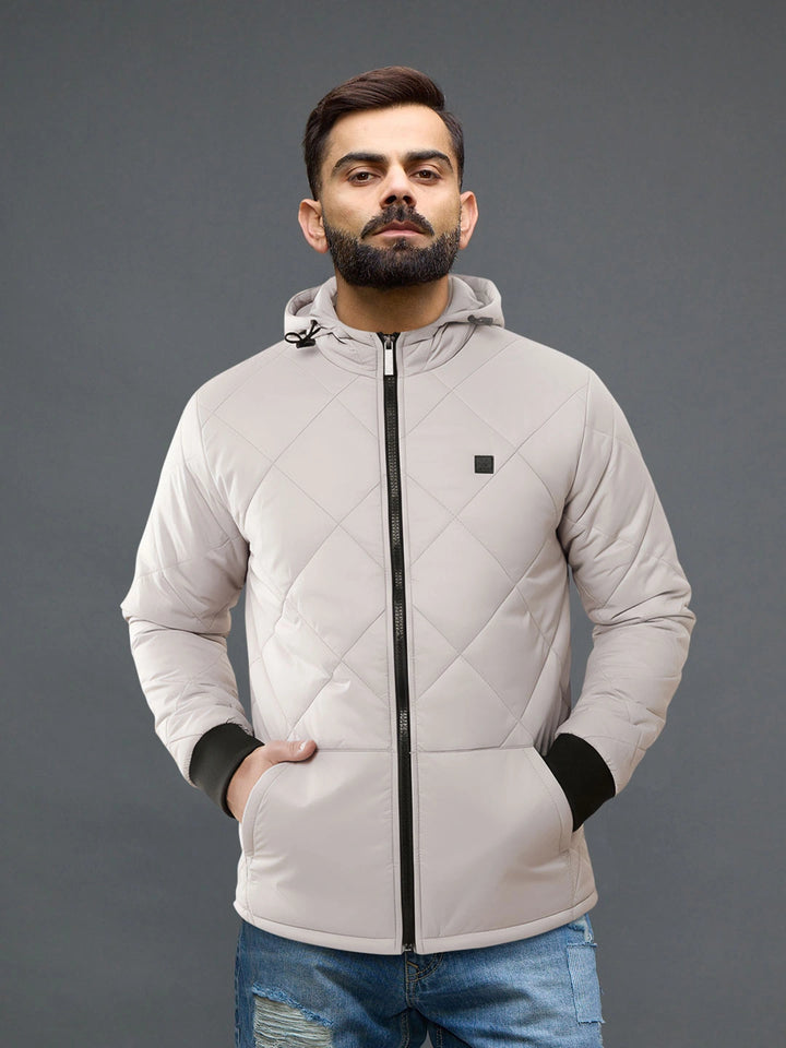 Grey Clouds Hooded Puffer Jacket