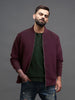 Solid Casual Wine Jacket