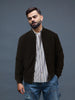 Solid Casual Black Bomber Jacket
