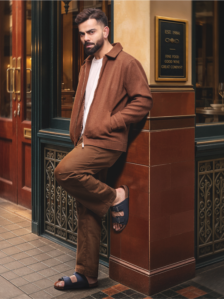 Solid Anti Fit Double Pleated Trouser | Brown