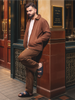 Solid Anti Fit Double Pleated Trouser | Brown