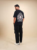 Oversized Fit Puffer Back Printed T-Shirt | Black