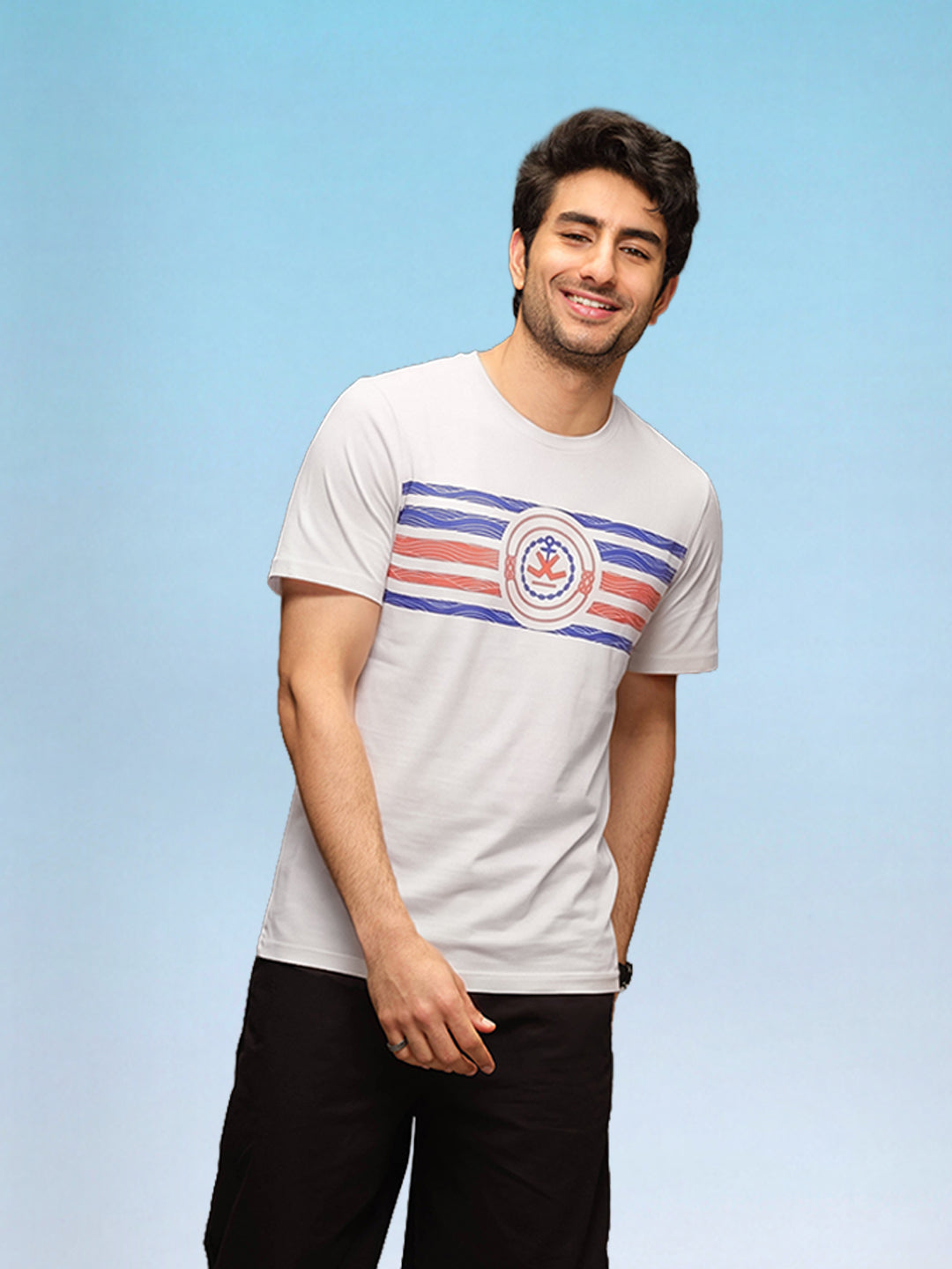 Slim Fit Classic Placement Printed T-Shirt  | Off White