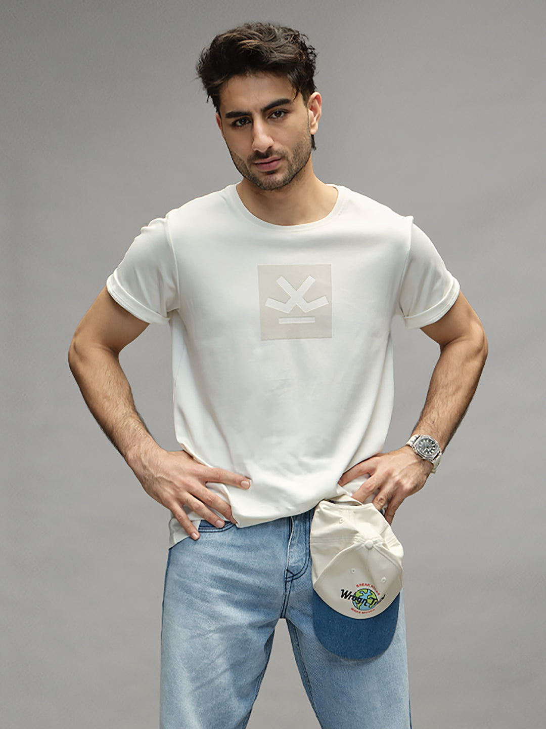 Classic Half Sleeve Printed T-Shirt   |  Off White