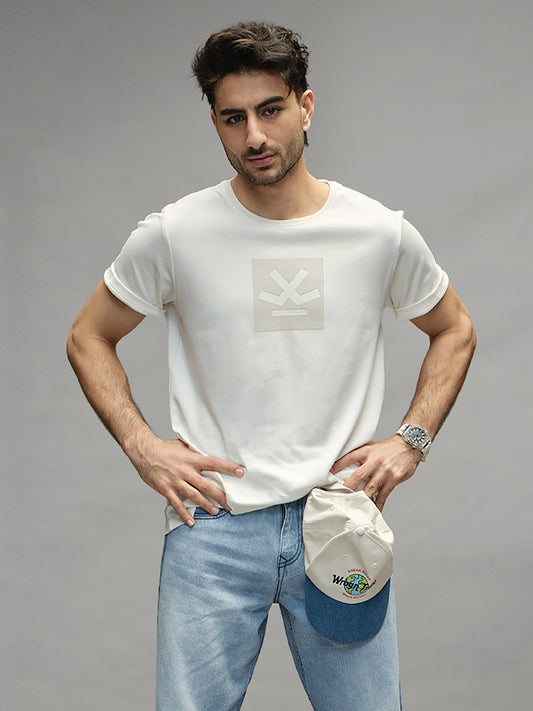 Classic Half Sleeve Printed T-Shirt   |  Off White