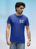 Slim Fit Placement Printed T-Shirt  | Blue
