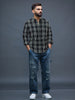 Green Slim Fit Checked Shirt