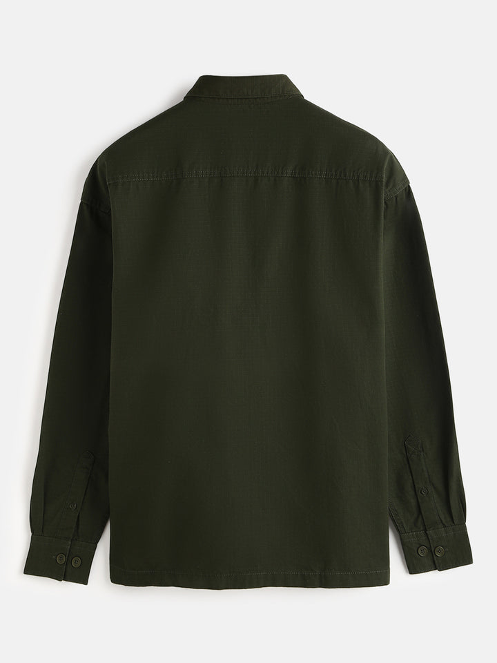 Double Pocket Oversized Shirt | Olive