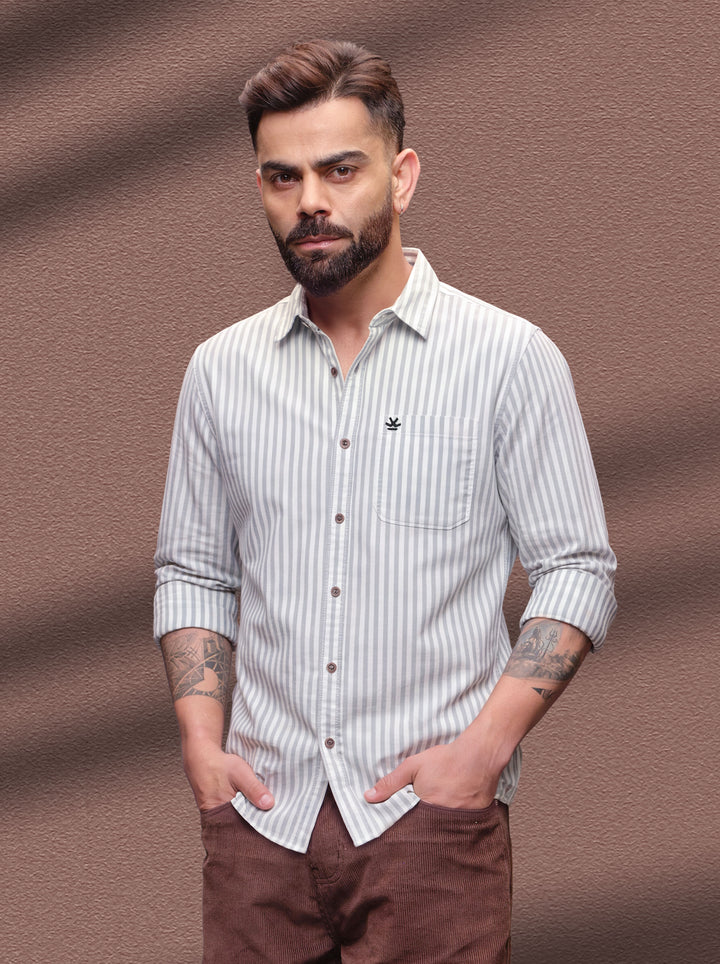 Green Lines Striped Shirt