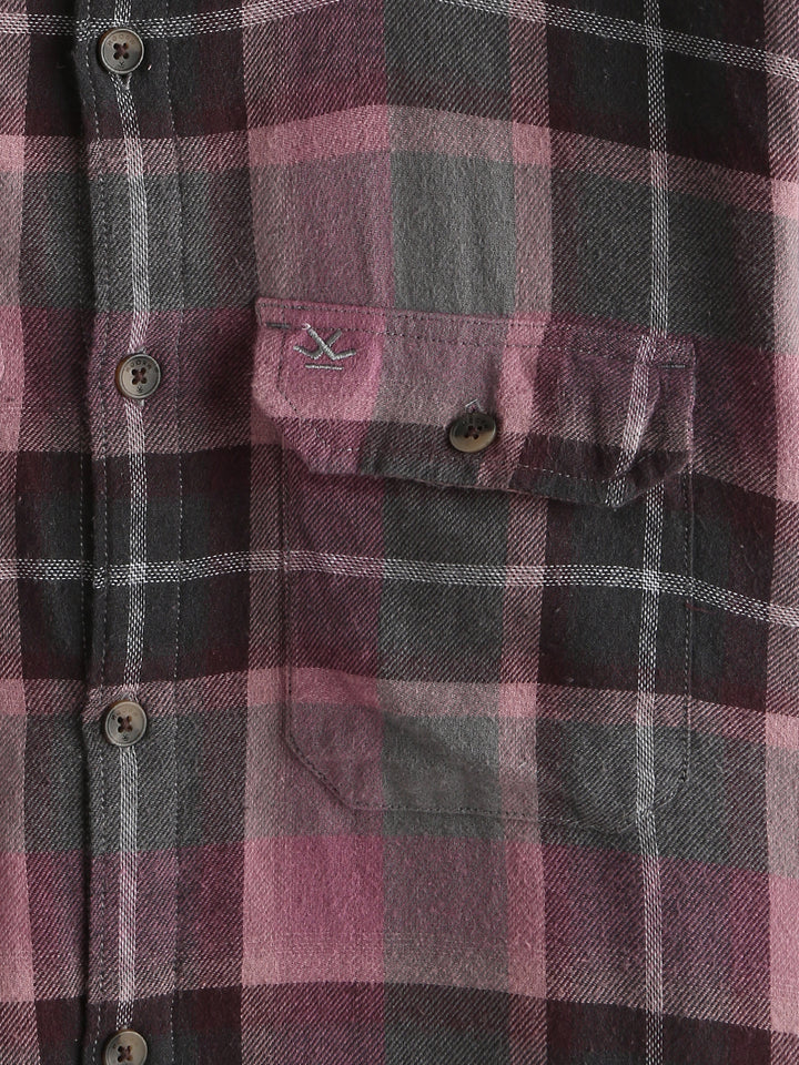 Brushed Flannel Slim Fit Shirt | Pink
