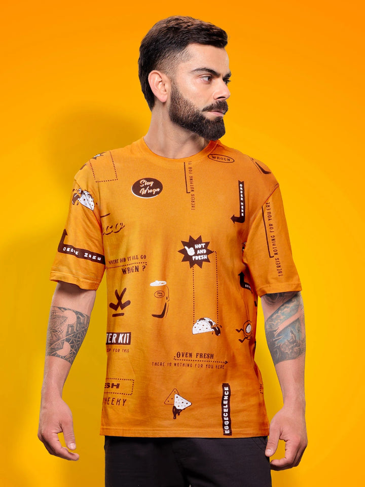 Wrogn Order AOP Orange T-Shirt