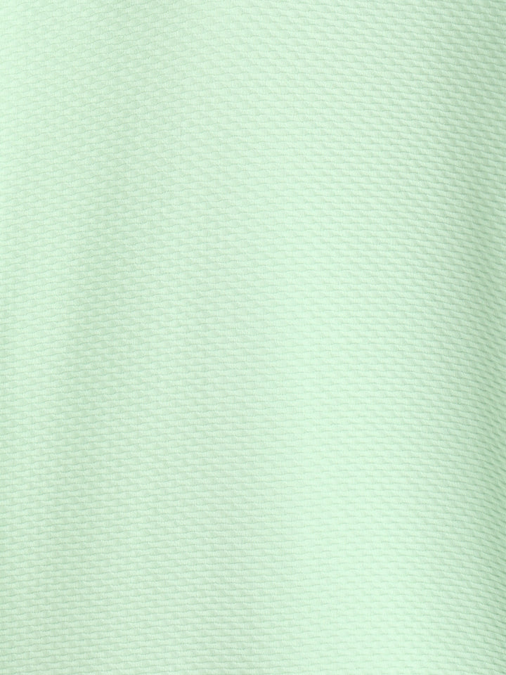 Textured Oversized Polo T-Shirt | Green