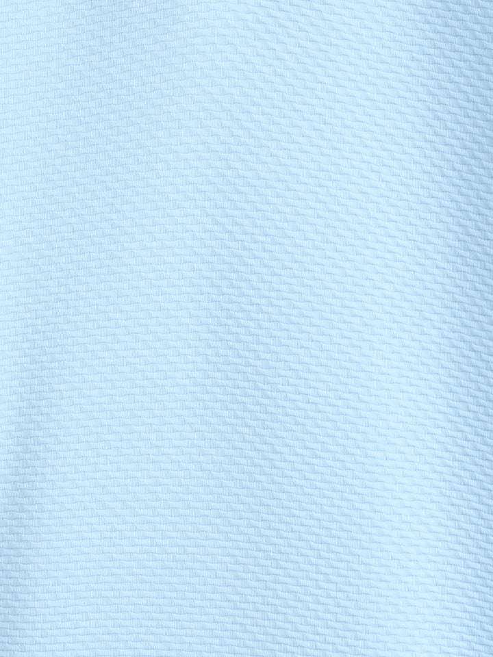 Textured Oversized Polo T-Shirt | Blue