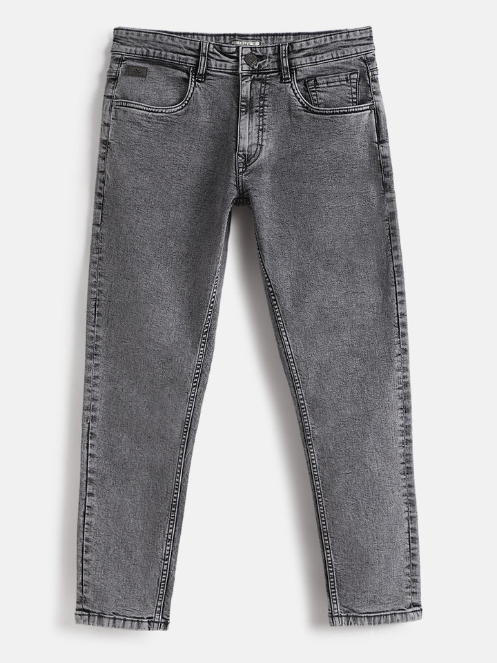 Faded Skinny Crop Jeans | Grey