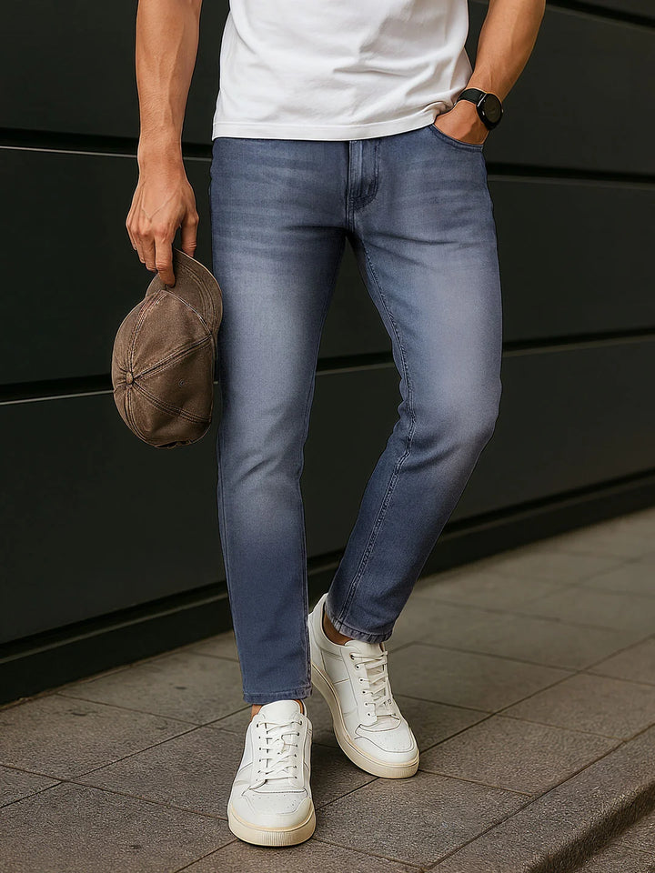 Heavy Fade Skinny Crop Jeans | Blue