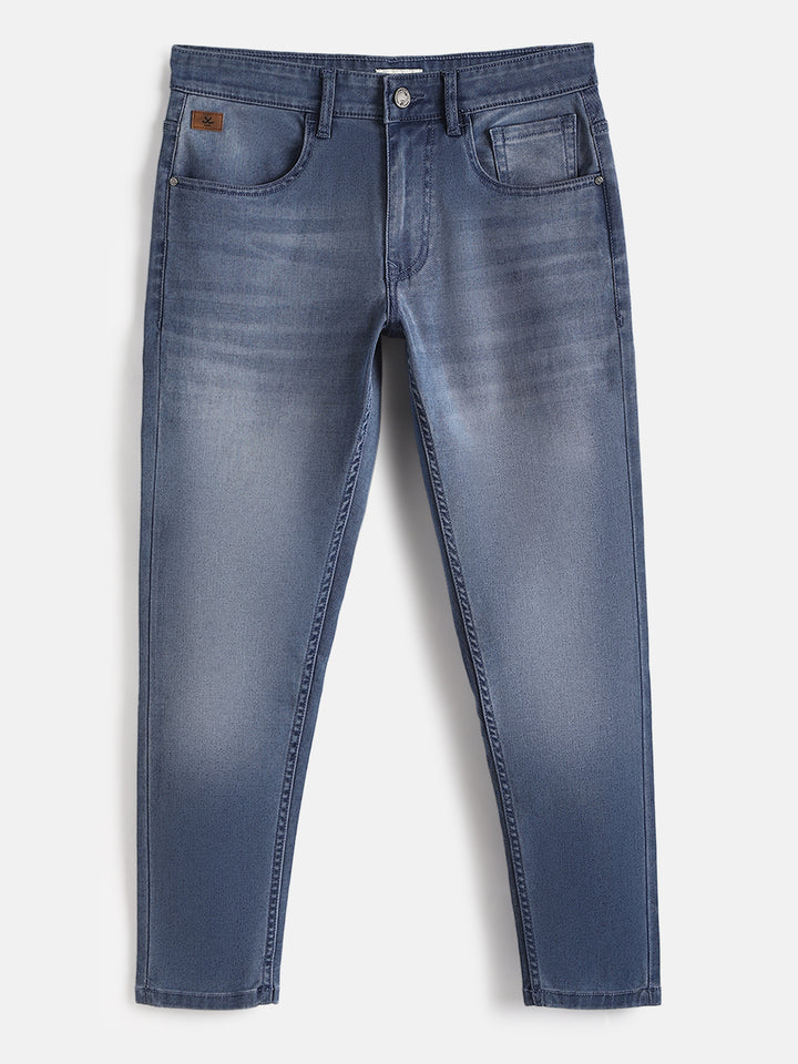 Heavy Fade Skinny Crop Jeans | Blue
