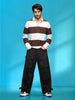 Yarn Dyed Striped Rugby Polo With Twill Collar | Brown