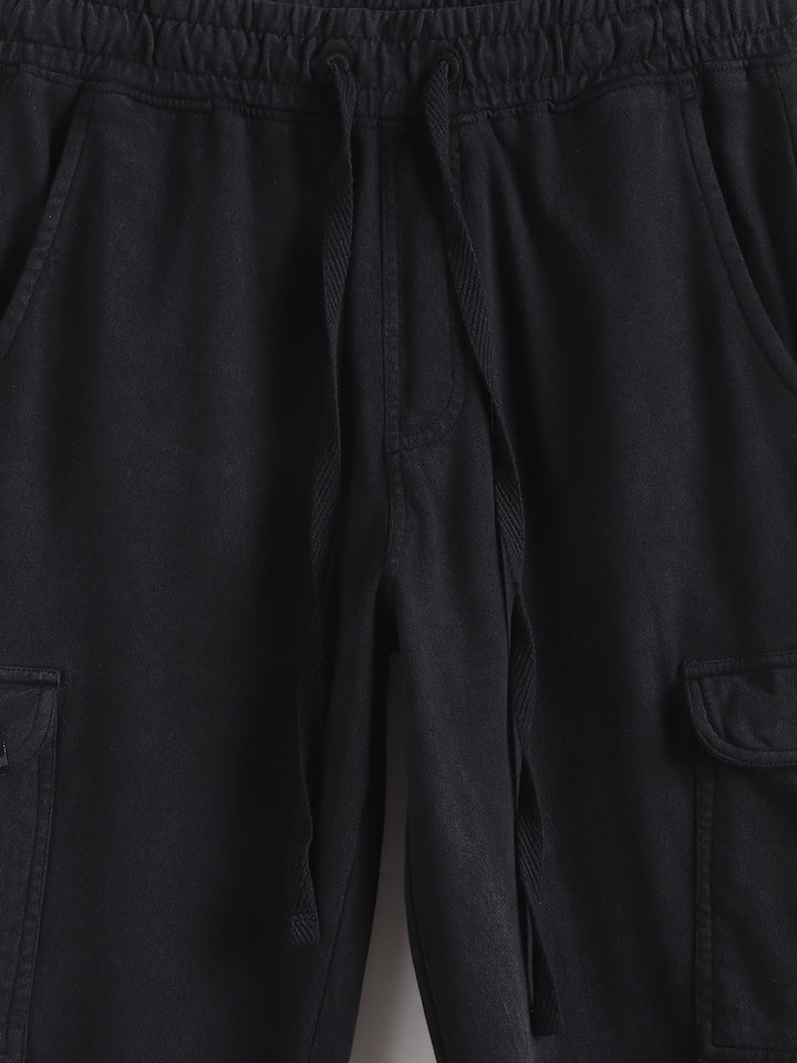 Acid Washed Relaxed Fit Jogger | Black