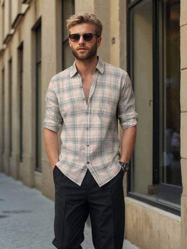 Casual Oxford Checked Shirt | Yellow