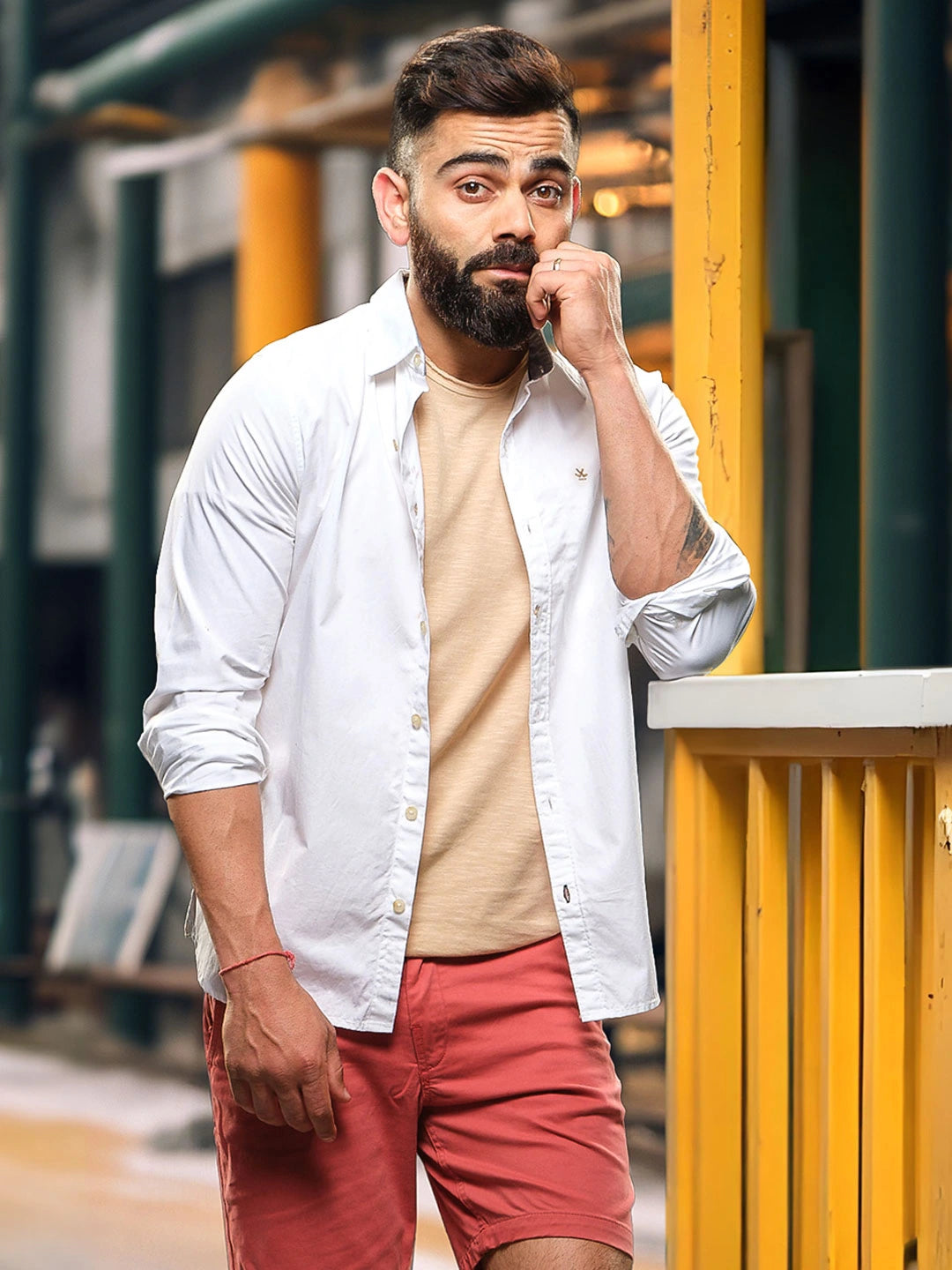 Solid Linen Blend Shirt | White