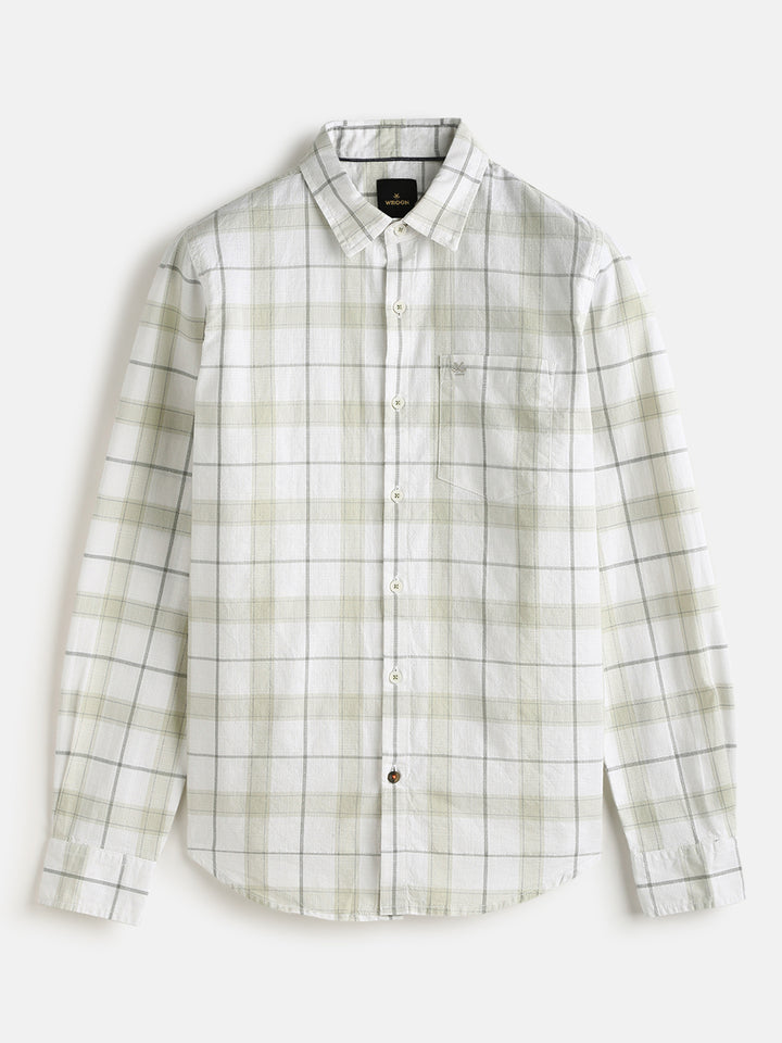 Textured Cotton Slub Shirt | Green