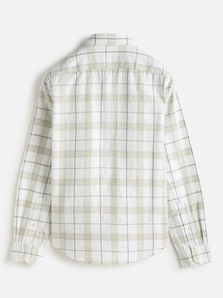 Textured Cotton Slub Shirt | Green