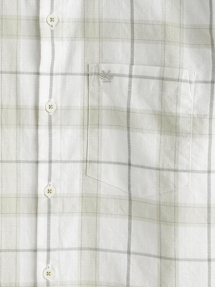 Textured Cotton Slub Shirt | Green