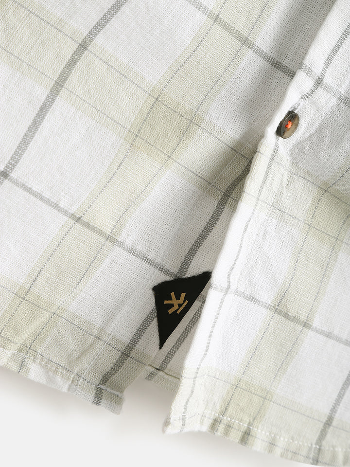 Textured Cotton Slub Shirt | Green