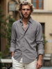 Solid Linen Blend Shirt | Grey