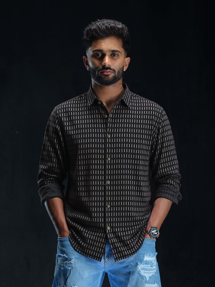 Casual Regular Fit Shacket | Black