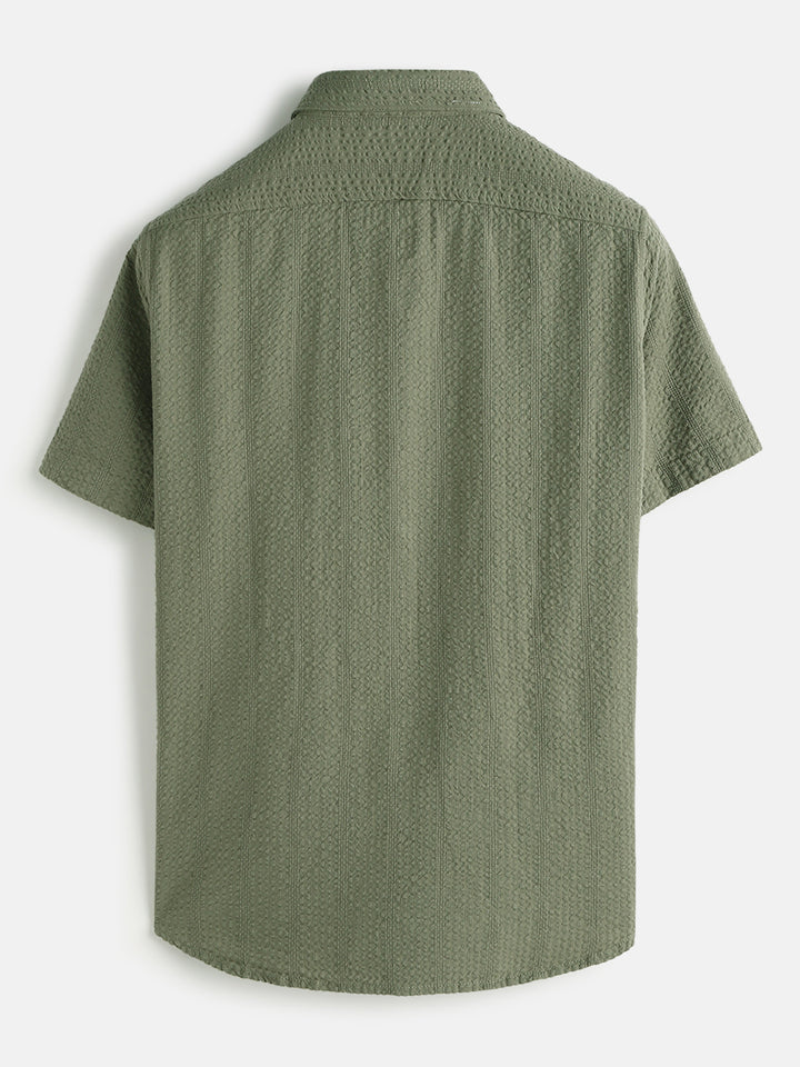 Textured Short Sleeve Shirt | Olive