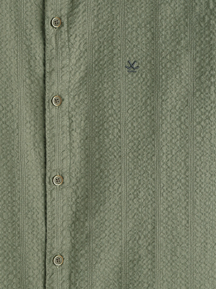 Textured Short Sleeve Shirt | Olive