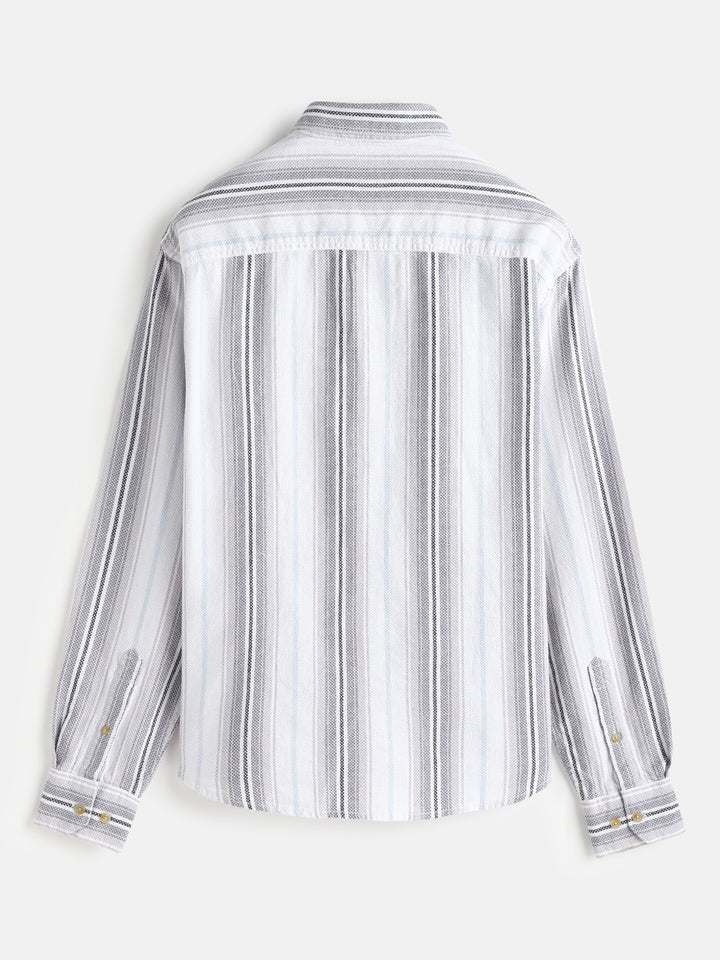 Textured Stripes Dobby Shirt | Grey
