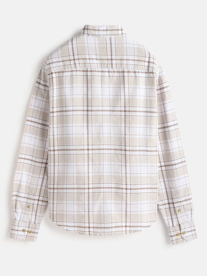 Checked Comfort Fit Shirt | Brown