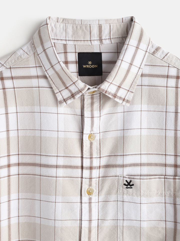 Checked Comfort Fit Shirt | Brown