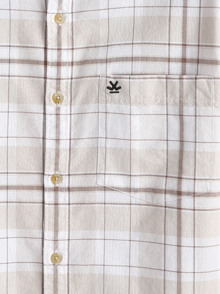Checked Comfort Fit Shirt | Brown
