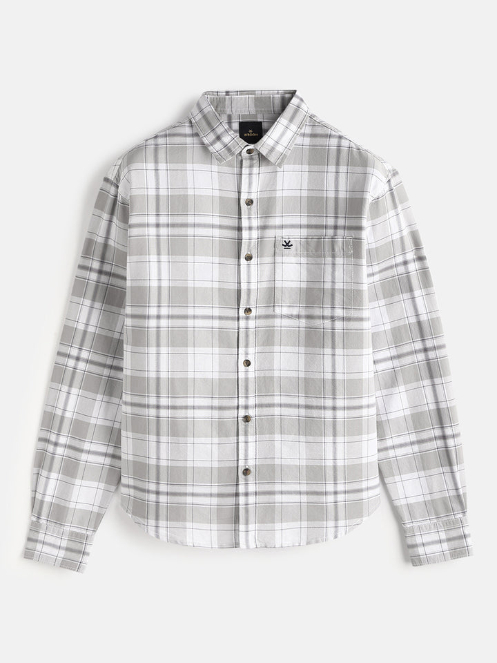 Checked Comfort Fit Shirt | Grey