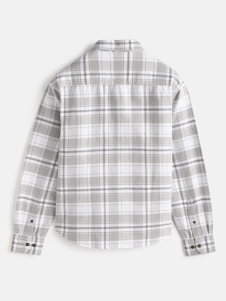 Checked Comfort Fit Shirt | Grey