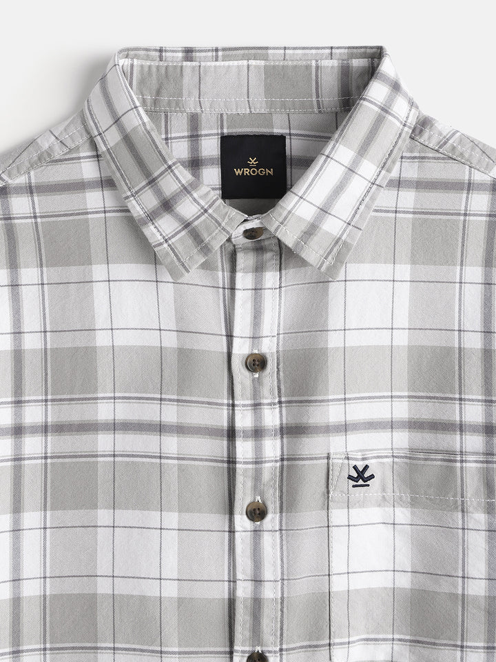Checked Comfort Fit Shirt | Grey