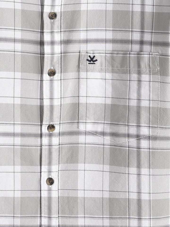 Checked Comfort Fit Shirt | Grey