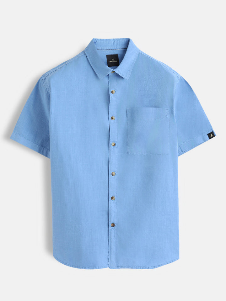 Cotton Slub Overdyed Shirt | Blue
