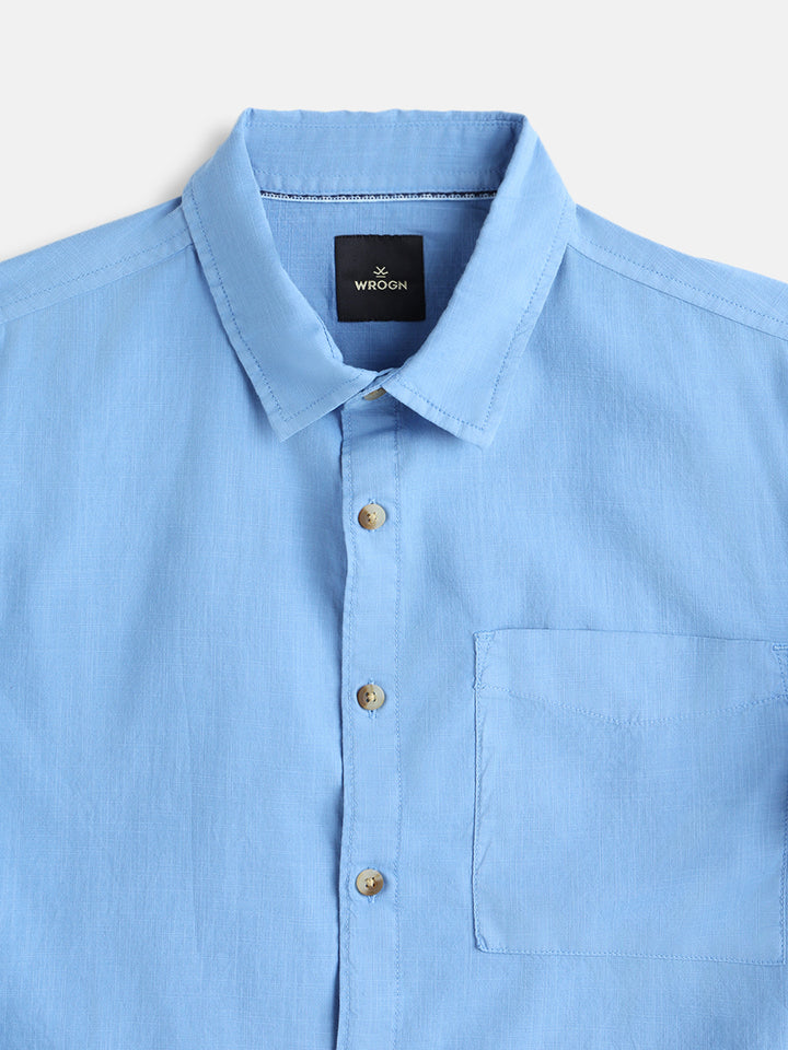 Cotton Slub Overdyed Shirt | Blue