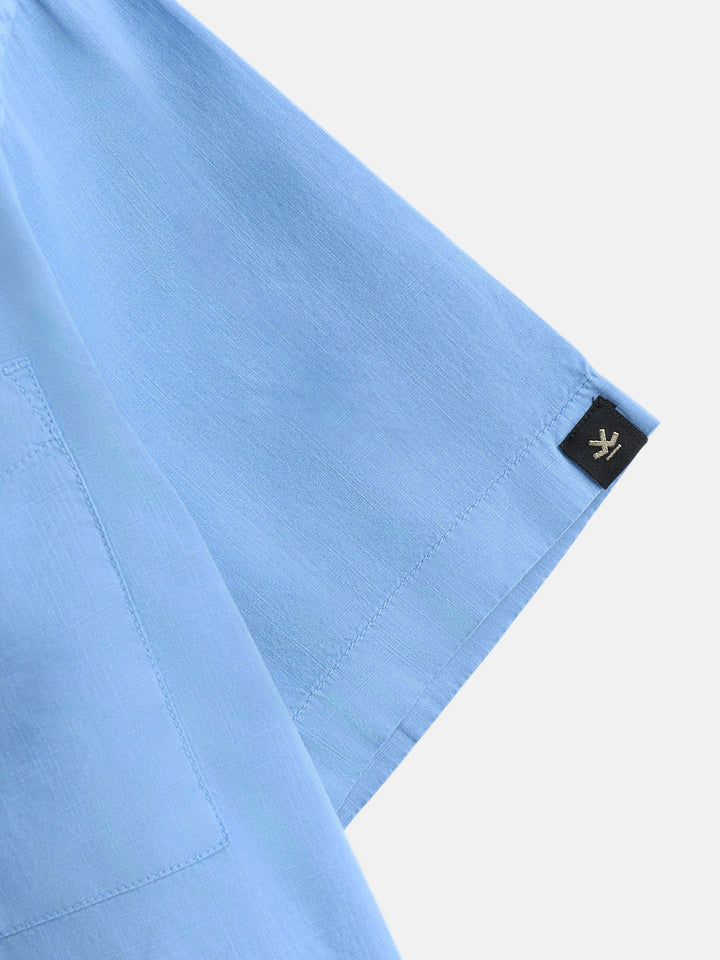 Cotton Slub Overdyed Shirt | Blue