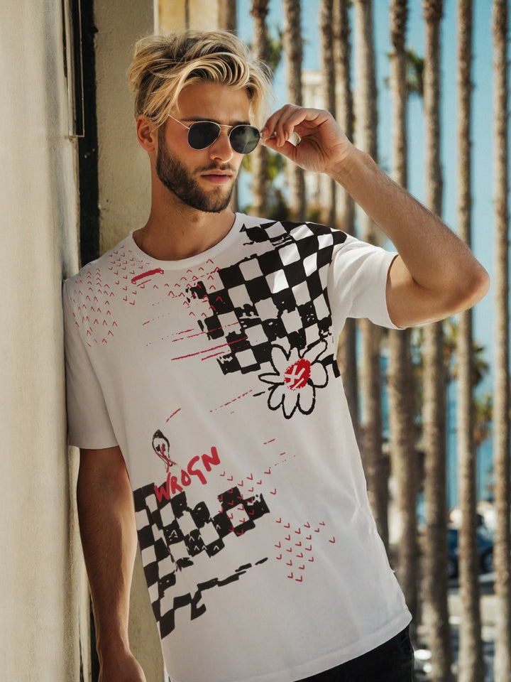 Heavy GSM Placement Print T-Shirt | Off White