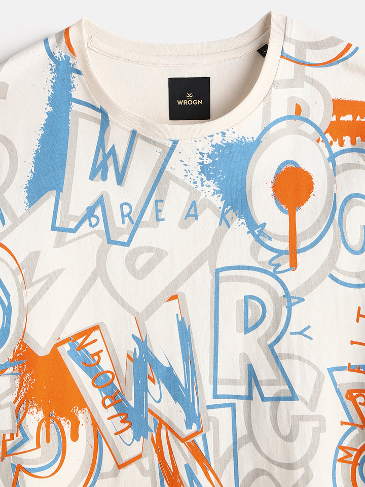 AOP Graffiti Slim Fit T-Shirt | Off White