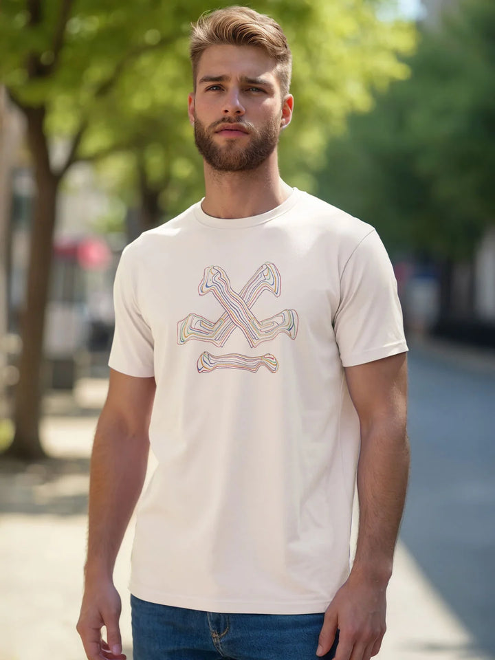 Fluid Printed Slim Fit T-Shirt | Off White